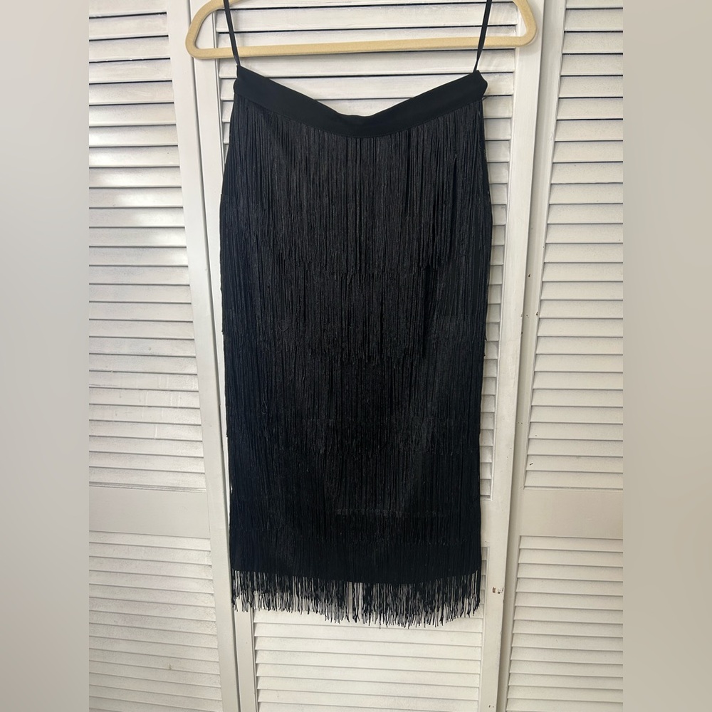 Aomei Black Fringe Skirt Size Medium‎